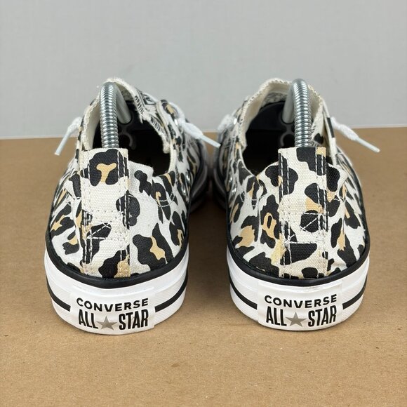 Converse Shoreline Leopard Print Elastic Heel Sneakers Womens 8 White Tan Black - Picture 4 of 10
